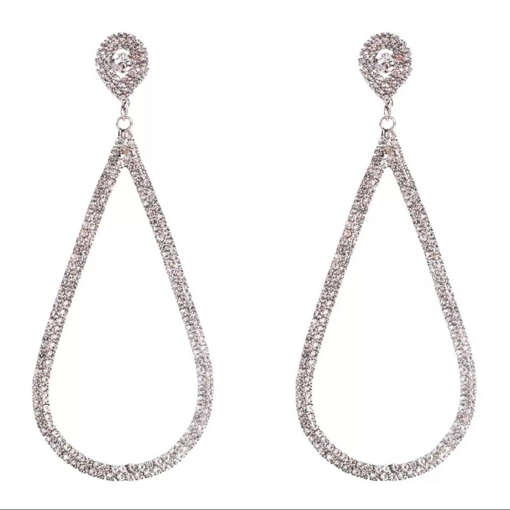 Kalina Crystal Silver Teardrop Drop Earrings65